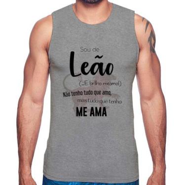Imagem de Regata Sou de Leão - Foca na Moda, Cinza, GG