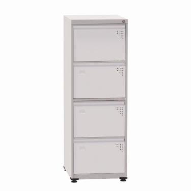 Imagem de Arquivo de Aço com 04 Gavetas Especial Pandin 1,36 m Cinza e Branco