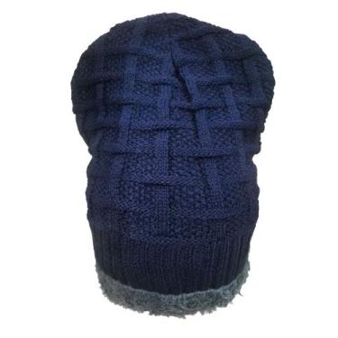 Imagem de Touca Gorro Inverno Unissex lisa Forrado Pelúcia Grosso de Frio - Gené