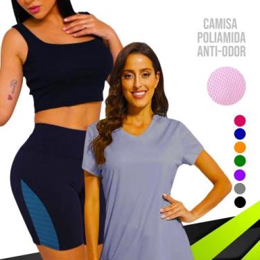 Imagem de KIT Camiseta DRY FIT POLIAMIDA MALHA FRIA  + SHORT Leg Legging REDINHA