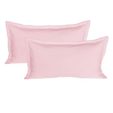 Imagem de Kit 02 Porta Travesseiros King 50x90 Cm em Malha 100% Algodão Rosa Arr