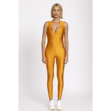 Imagem de Macacão Fitness Feminino Frente Única Dourado - Vibs Fitwear, G