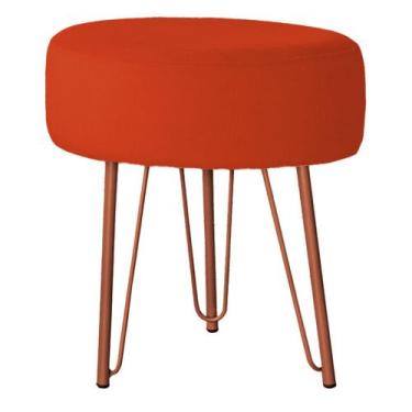 Imagem de Banquinho Tipo Puff Pé de Ferro Bronze - Trendy, Terracota