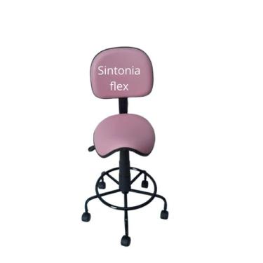 Imagem de Cadeira sela secretaria estética para manicure tatuador dentista base 