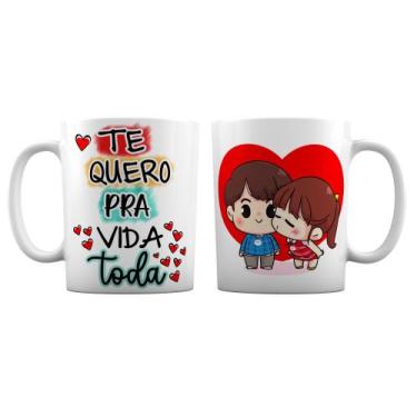 Imagem de Caneca Branca Namorados ou Casados Te Quero pra Vida Toda - GMH, MODEL