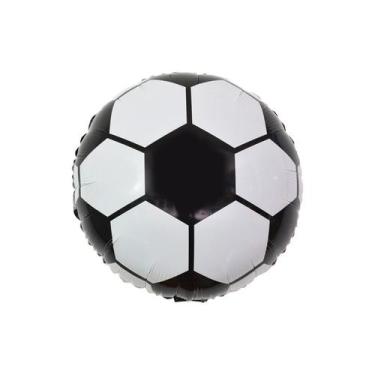 Imagem de Balão de Festa Metalizado 20" 50cm - Bola de Futebol - 1 unidade - Mak