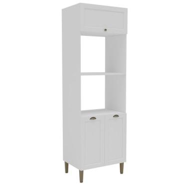 Imagem de Paneleiro Torre Quente 70cm com 3 Portas e 2 Nichos 2322 Provençal Branco