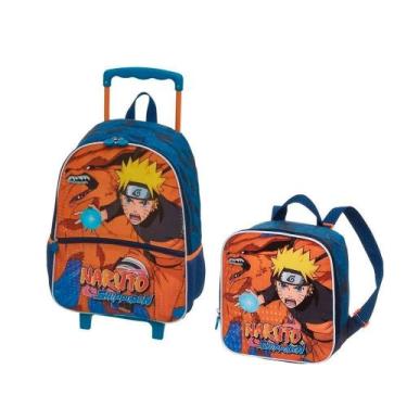 Imagem de Kit Mochila Com Rodinhas e Lancheira Naruto Kurama - Pacific 