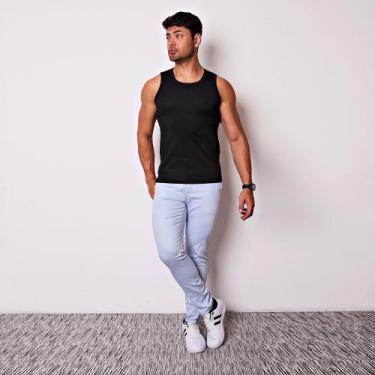 Imagem de Calça Masculina Esporte Fino em Sarja - I.Con, Azul claro, 40