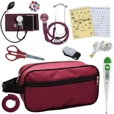 Imagem de Kit Academico Enfermagem Esfigmomanometro Aparelho de Pressao Estetosc