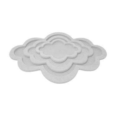 Imagem de Trio de Bandeja Pmg Nuvem Festa Decoração Madeira Mdf Pintado - ATACAD