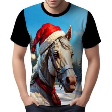 Imagem de Camisa Camiseta Tshirt Natal Festas Cavalo de Natal Neve  - Enjoy Shop
