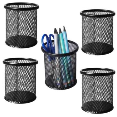 Imagem de Kit Porta Treco Escritório Porta Lápis Caneta Aramado 5 Unidades - Off