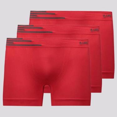 Imagem de Kit 3 Cuecas Boxer Lupo Fiber Man Vermelha, P