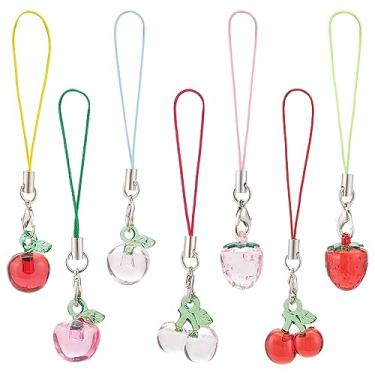 Imagem de BENECREAT Acessórios de charme de telefone fofos, pirulito borboleta leite chá colorido resina telefone charme alça, Sem Pedra Preciosa