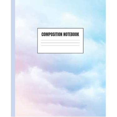 Imagem de Colorful Clouds Composition Notebook: 7.5 x 9.25 in | WIDE Ruled Lined | 100 Pages | Fun Cool Cute Rainbow Clouds Cover for Women, Girls, Kids, High School, Pride, Teachers, and College Students