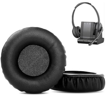 Imagem de ACCOUTA Almofadas auriculares compatíveis com Plantronics Savi W720 Almofadas auriculares de substituição com couro proteico mais macio e espuma viscoelástica