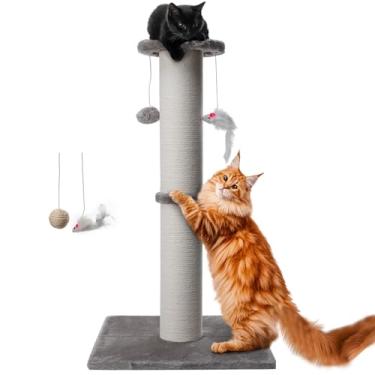 Imagem de Poste para arranhar gatos de 86 cm de altura, resistente e mais grosso, arranhador de sisal, grande diâmetro, com bola pendurada, arranhadores para gatos, gatos, adultos, gatinhos
