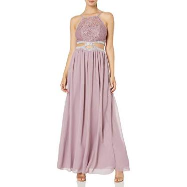 Imagem de Speechless Vestido longo para meninas com cintura Peek-a-Boo (Juniors), Rosa empoeirada, 11