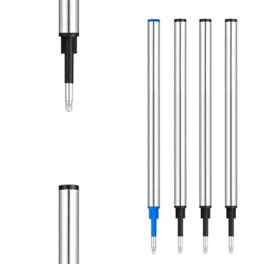 Imagem de Refil de caneta esferográfica DunBong Rollerball, esferográfica fina, 0,5 mm, tinta preta, pacote com 5 - refil de caneta esferográfica substituível de ponta média, Preto
