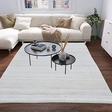 Imagem de Antep Rugs Tapete de área de juta de fibra de fibra de tecido à mão natural 3x5 (Off White, 91x152 cm)