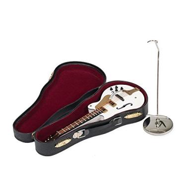 Imagem de Réplica de guitarra elétrica Broadway Gift branca 3 x 7 pedra de resina estatueta de mesa