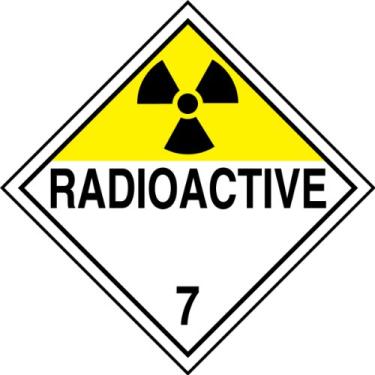 Imagem de Accuform MPL701VS10 Placa adesiva de vinil classe 7 DOT Placard, legenda "Radioactive 17.8 cm com gráfico, 26 cm de largura x 26 cm de comprimento, preto em amarelo/branco (pacote com 10)