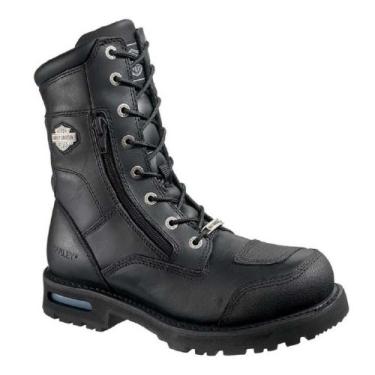 Imagem de Botas de motocicleta masculinas Harley-Davidson Riddick 20,32 cm com cadarço D98308, Preto, 11.5