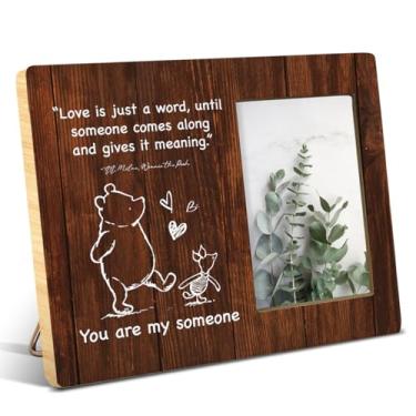 Imagem de NGAEAK I Love You Gifts for Him Her, Love Gifts for Her Wife Girlfriend Husband Boyfriend, You Are My Someone, Romântico Love Wood Frame Gifts, Display Photo 10 x 15 cm