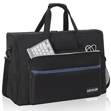 Imagem de AKOZLIN Bolsa de transporte para telas LCD/TVs para monitores de 61.0 cm acolchoada (NÃO PARA IMAC) Bolsa de viagem com alça de ombro acessórios bolso