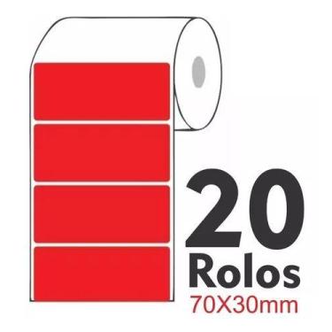 Imagem de Kit 20rls Etiqueta Couche Adesiva 70x30mm 7x3 M Varias Cores - Etiquet
