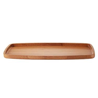 Imagem de Bandeja retangular de louça reutilizável de bambu Ecoware BambooMN para eventos em Caterado, feriados ou artigos de uso doméstico, 1 peça, Marrom, 14" x 6"