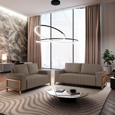 Imagem de Sofá 2x3 Lugares Verona Meu Sofá Online B002 Veludo Capuccino