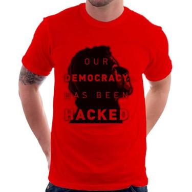 Imagem de Camiseta Our Democracy Has Been Hacked - Foca na Moda, Vermelho, M