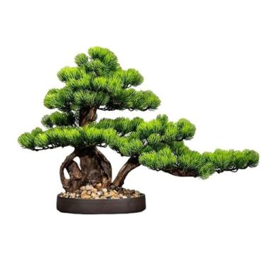 Imagem de Vaso para decoração de interiores, ornamentos de bonsai de pinheiro, sala de estar, simulação de vegetação, hotel, escritório, entrada, árvore falsa, paisagismo, vaso