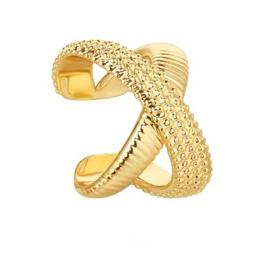 Imagem de BENEIGE Brincos de orelha femininos banhados a ouro 14 K, brincos de orelha banhados a ouro 14 K, conjunto de punhos para o dia a dia para mulheres, Latão, Sem pedra preciosa