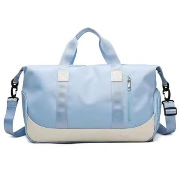 Imagem de Bolsa Mala Feminina Academia Esportiva Viagem, Bolsa esportiva de viagem, ideal Para Suas Viagens, Banhos De Piscina, Praia, Academia (Azul Claro)