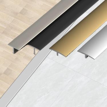 Imagem de Tira de limite de transição de metal com acabamento de moldagem em T 14m 22mm de largura, acabamento de borda de porta de alumínio para abertura de ponte, faixa de transição de piso de 36 po