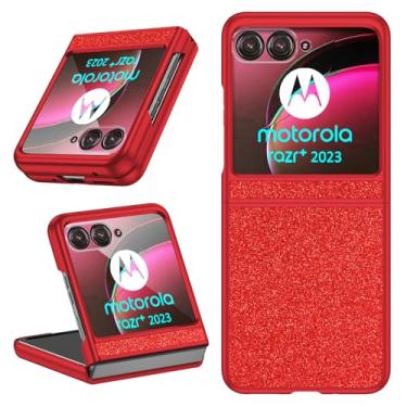 Imagem de BENTOBEN Capa compatível com Motorola Razr Plus 2023 Glitter, Bling Motorola Razr+ 2023, capa protetora de luxo para Motorola Razr Plus 2023 Capa Motorola Razr 40 Ultra, vermelha
