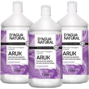 Imagem de Kit 3un óleo massagem  semente uva cereja 1lt dagua natural - D'Água N