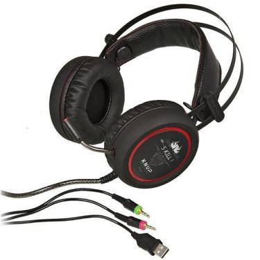 Imagem de Headphone Gamer 7.1 Headset C Led RGB PC Xbox Celular - KP-401-2, Pret