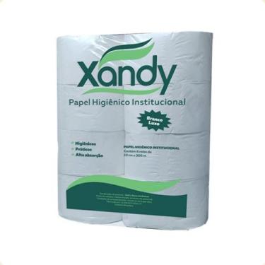 Imagem de Fardo Papel Higiênico Rolão P/ Banheiro Industrial 8x300m - Xandy
