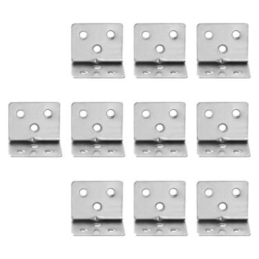 Imagem de Bothyi Suportes de canto de 10x L prateleira suporta aparelhos de canto de metal pequenos para a cadeira de gaveta reparando a perna da mesa de mobiliário, Argento