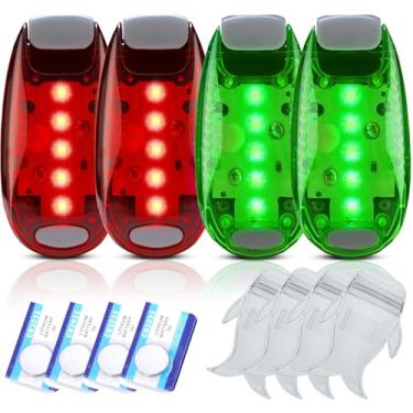 Imagem de Pacote com 4 luzes de caiaque com bolsa impermeável em forma de peixe IPX8, luzes de navegação operadas por bateria para caiaque noturno, clipe para prancha de remo, barco pontão, bote, canoa, Jetski,