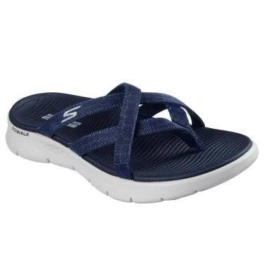 Imagem de Skechers Sandália feminina Go Walk Flex – Ssselena Slide, Azul marino, 38