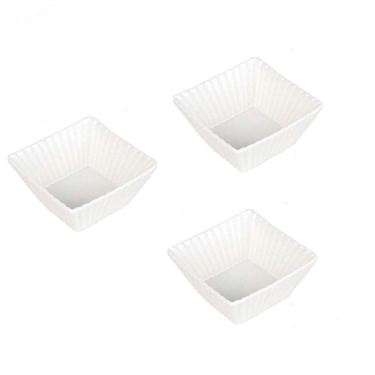 Imagem de Conjunto Com 03 Petisqueiras De Porcelana Quadrada Pcln-073 - Haüskraft