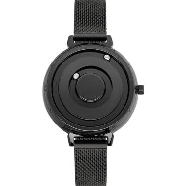 Imagem de EUTOUR Relógios Femininos Relógios Magnéticos Relógio de Pulso Aço Inoxidável Malha 36 mm, Preto