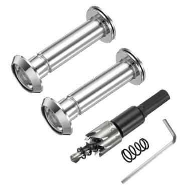 Imagem de PATIKIL Visualizador de porta de 9/40.6 cm, visor de porta de privacidade de cobre de 2 peças com capa de privacidade, 180 graus serve para porta de 1-3/20.3 cm a 2-3/20.3 cm com broca de 14 mm/0,55"