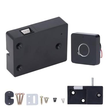 Imagem de Fechadura inteligente de armário com impressão digital QANYEGN, fechadura de armário com impressão digital, fechadura biométrica eletrônica inteligente para quartos, escritórios,