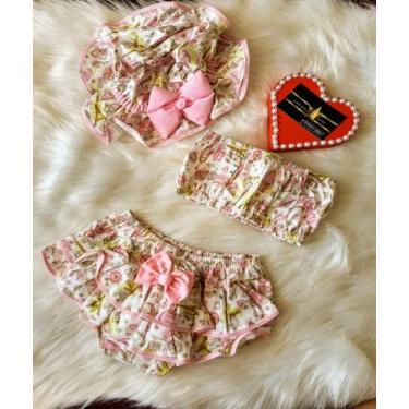 Imagem de Conjunto banho de sol Bunda Rica, top e Chapéu Paris  - Star Gold Stor